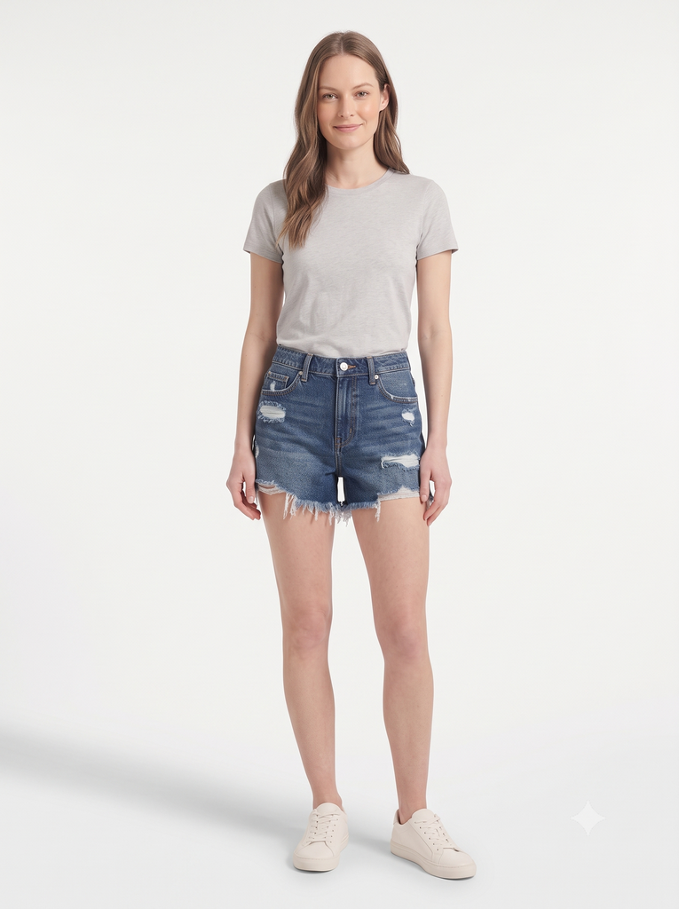 Denim cutoff shorts